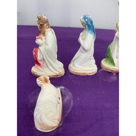 Vintage Chalk Wear Nativity Replacement lot set six pieces - Picture 5 of 12